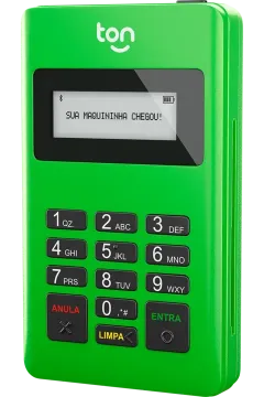 Maquininha Ton T1, modelo de entrada que funciona pelo Bluetooth do celular