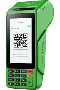 Maquininha Ton T3 Smart, com tela touchscreen e impressora de comprovante